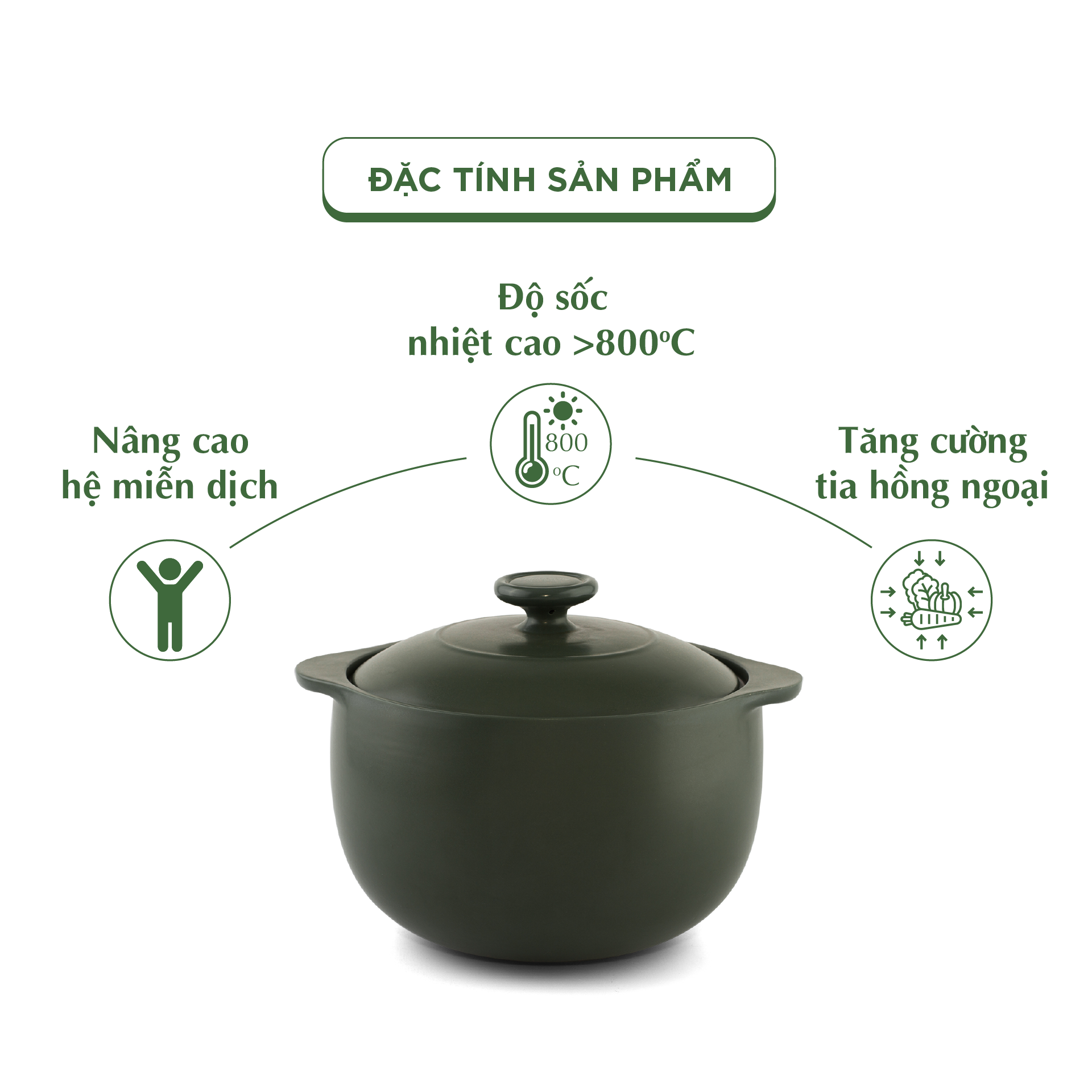 Nồi Sứ Dưỡng Sinh Minh Long Healthy Cook Vesta 0.85 L