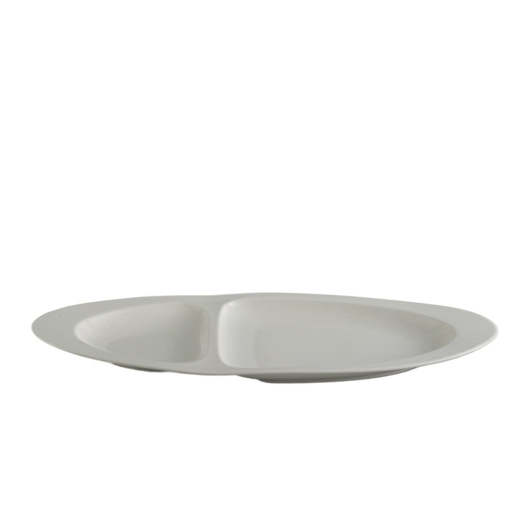 Dĩa oval hai ngăn 40 cm - Gourmet Ly's - Trắng Ngà