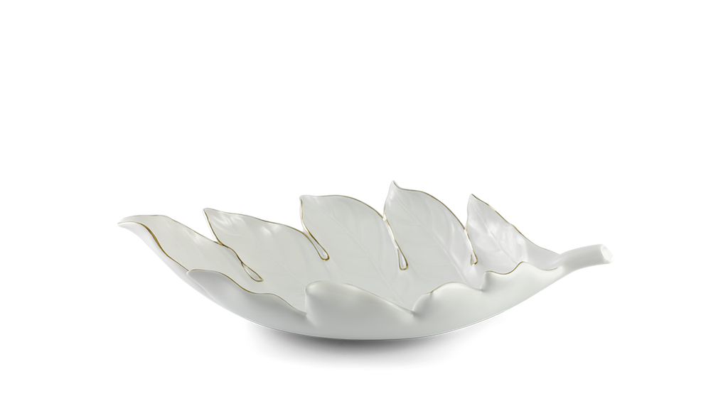 Dĩa trái cây Lá Sake 42.5cm (Chỉ vàng)