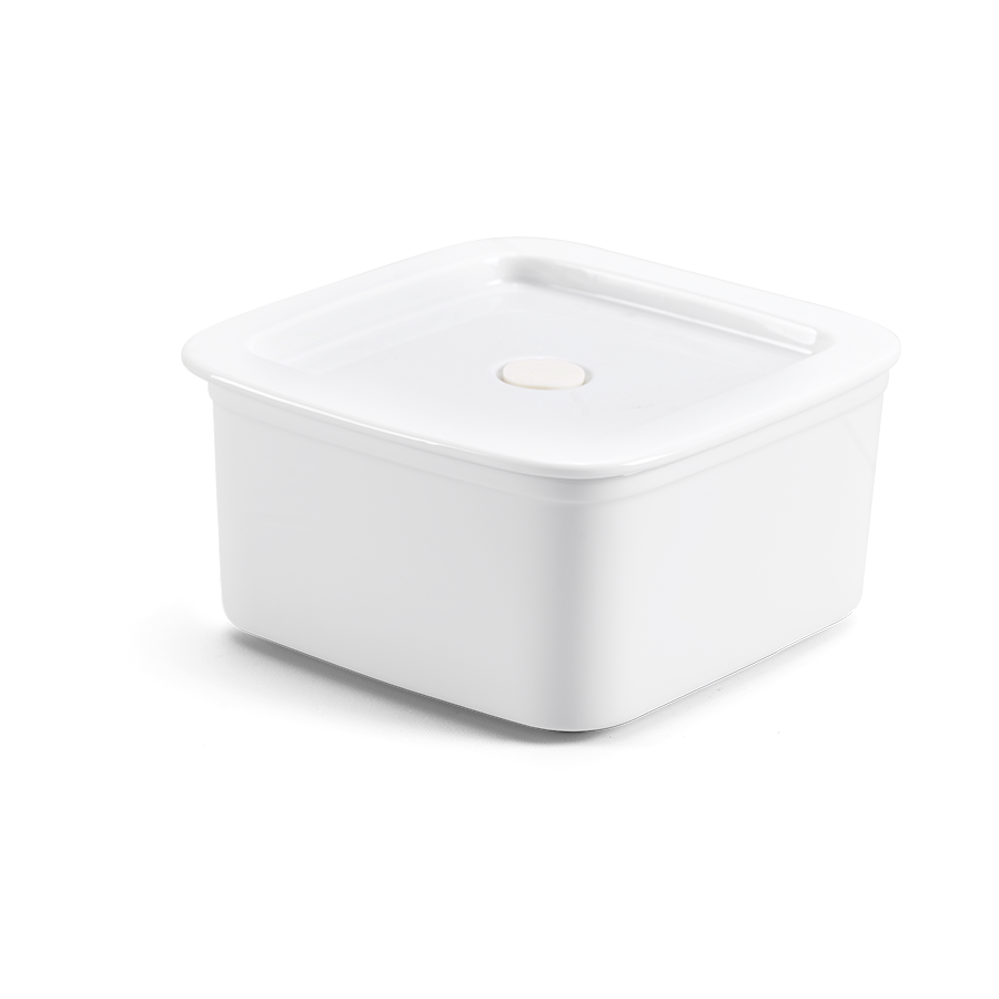 Hộp dưỡng sinh vuông đựng thực phẩm 15 cm + nắp - Dưỡng sinh - Trắng