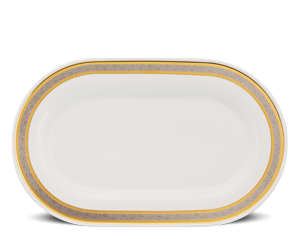 Dĩa oval 34 cm - Sago - Hoa Hồng