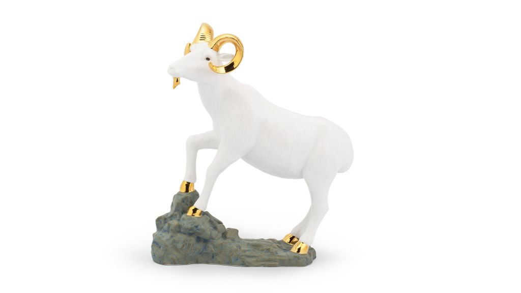 Tượng Dê 26 cm - Trang trí vàng 24k
