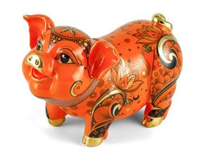 Heo Bách Lộc 24.5 cm - Sen sắc cam