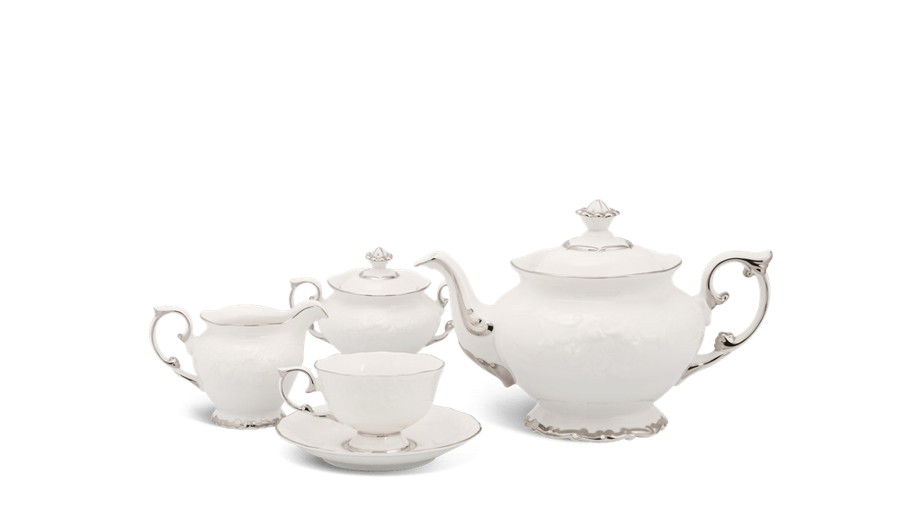 Bộ trà 1.3 L - Đài Các - Chỉ Bạch Kim