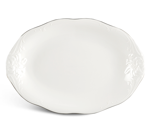 Dĩa oval 28 cm - Đài Các - Chỉ Bạch Kim