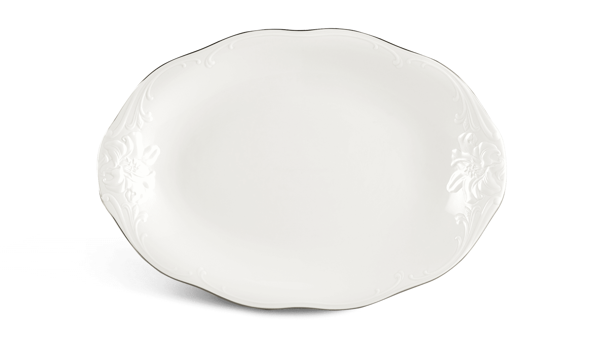 Dĩa oval 32 cm - Đài Các - Chỉ Bạch Kim