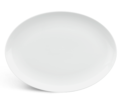 Dĩa elip 37 cm - Camellia - Trắng