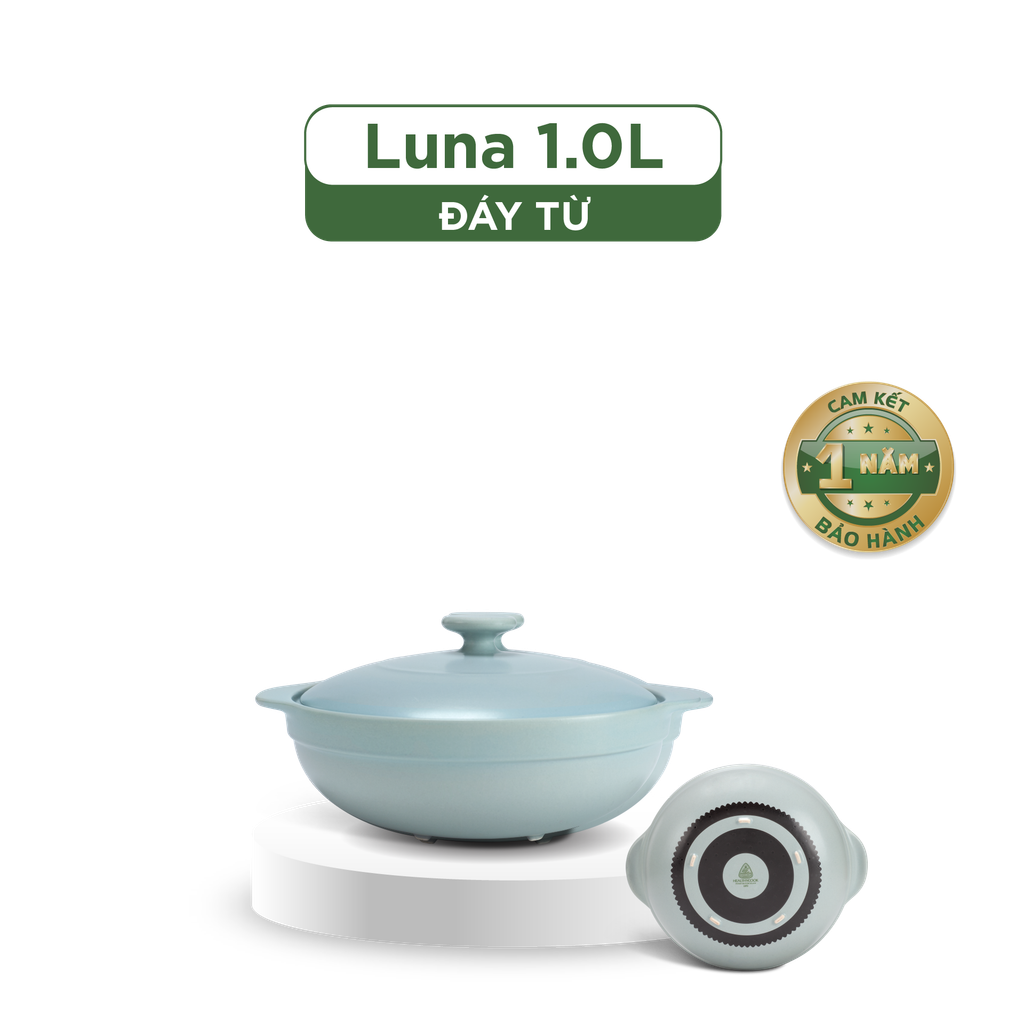 Nồi dưỡng sinh Luna (Nồi cạn) 1.0 L + nắp (CK) (bếp từ) - Màu Xám 2