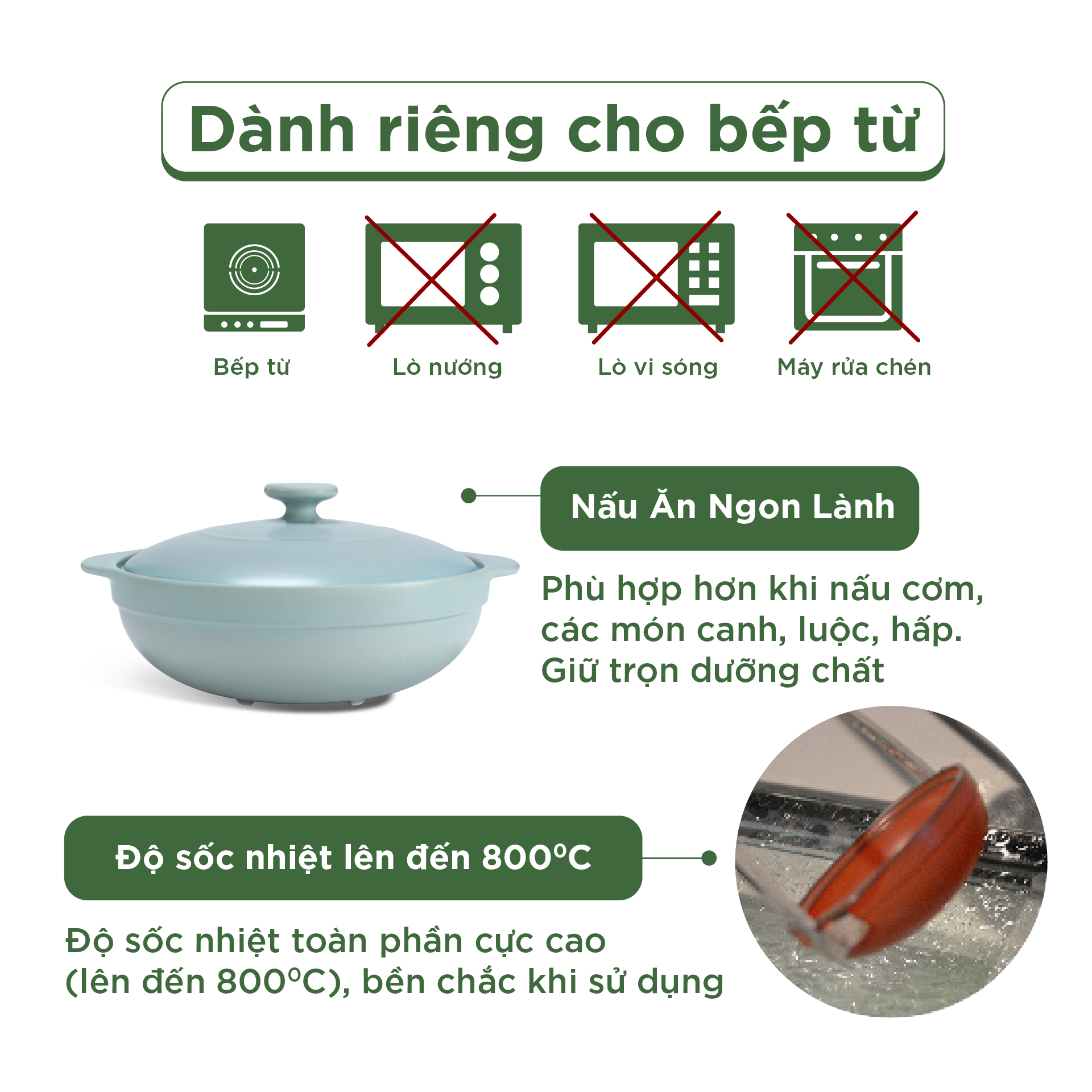 Nồi dưỡng sinh Luna (Nồi cạn) 2.0 L + nắp (CK) (bếp từ) - Màu Xám 2