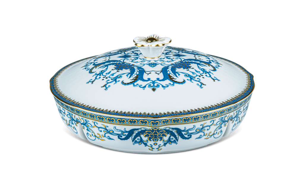 Khay mứt tròn 5 ngăn 24cm + nắp - Sen Ngọc