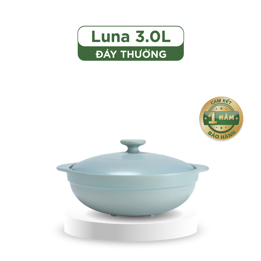 Nồi dưỡng sinh Luna (Nồi cạn) 3.0 L + nắp (CK) - Màu Xám 2