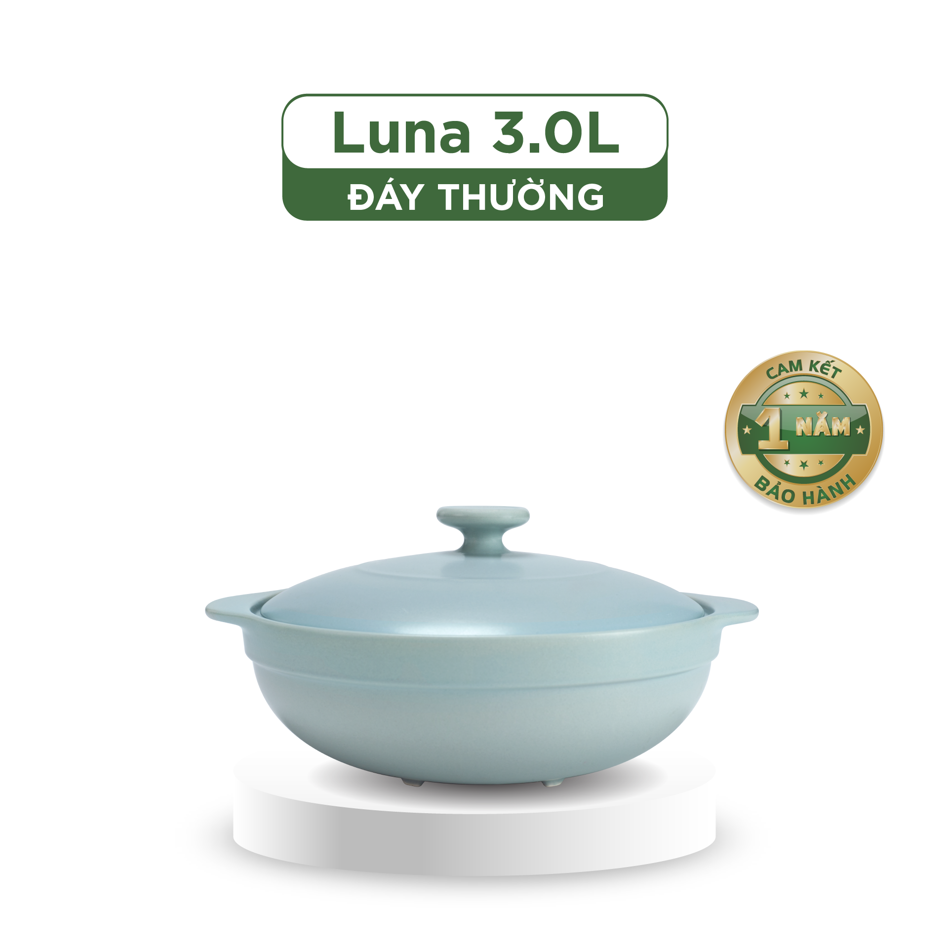 Nồi dưỡng sinh Luna (Nồi cạn) 3.0 L + nắp (CK) - Màu Xám 2