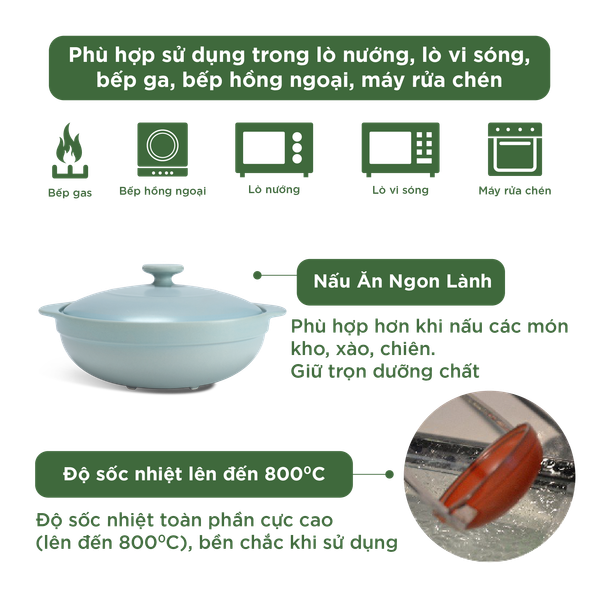 Nồi dưỡng sinh Luna (Nồi cạn) 3.0 L + nắp (CK) - Màu Xám 2