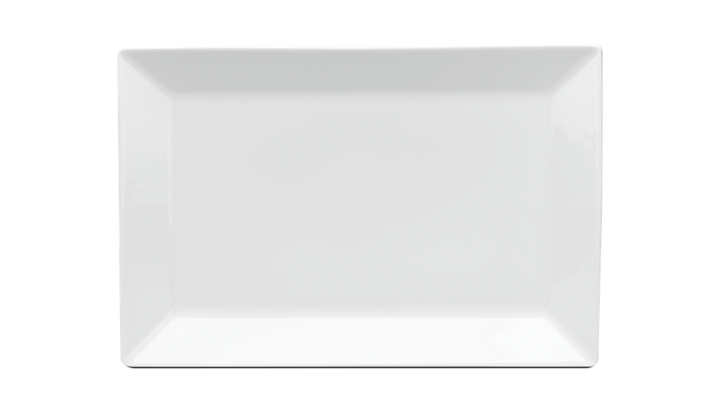 Dĩa chữ nhật lá 25 x 17 cm - Daisy - Trắng