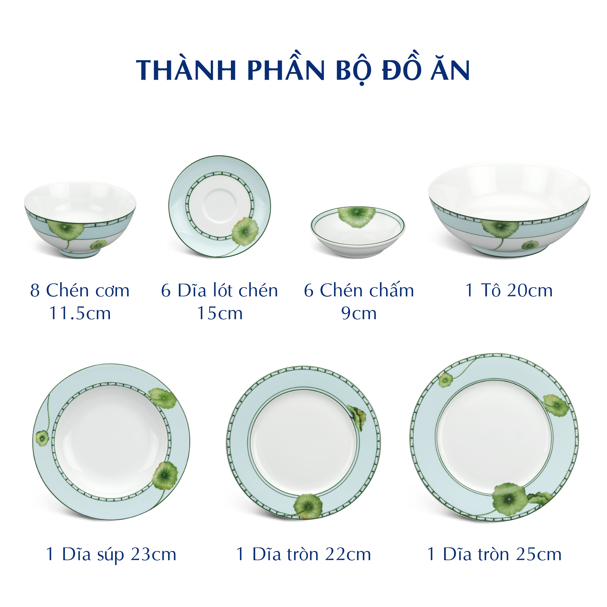 Bộ đồ ăn 6 người 24 sản phẩm - Jasmine - Tích Tuyết Thảo