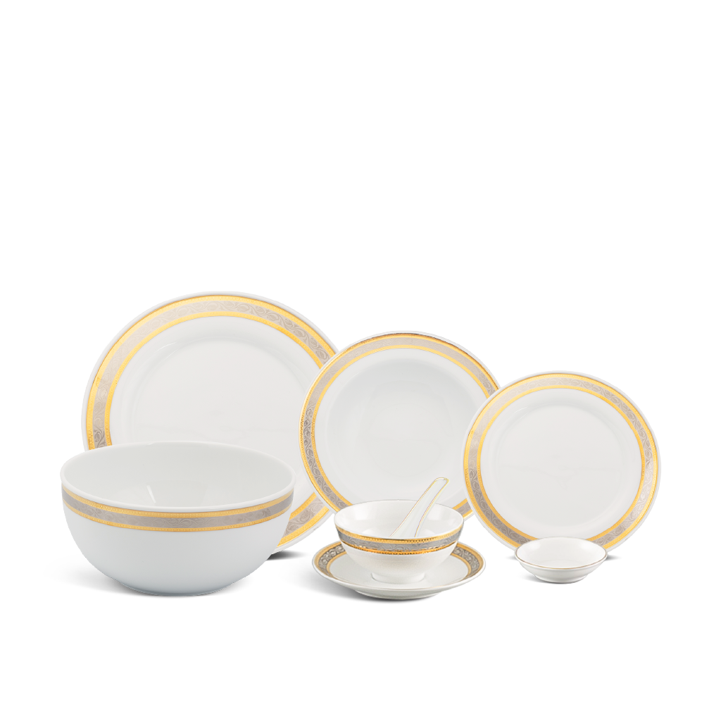 Bộ đồ ăn 6 người 32 sản phẩm - Sago - Hoa Hồng