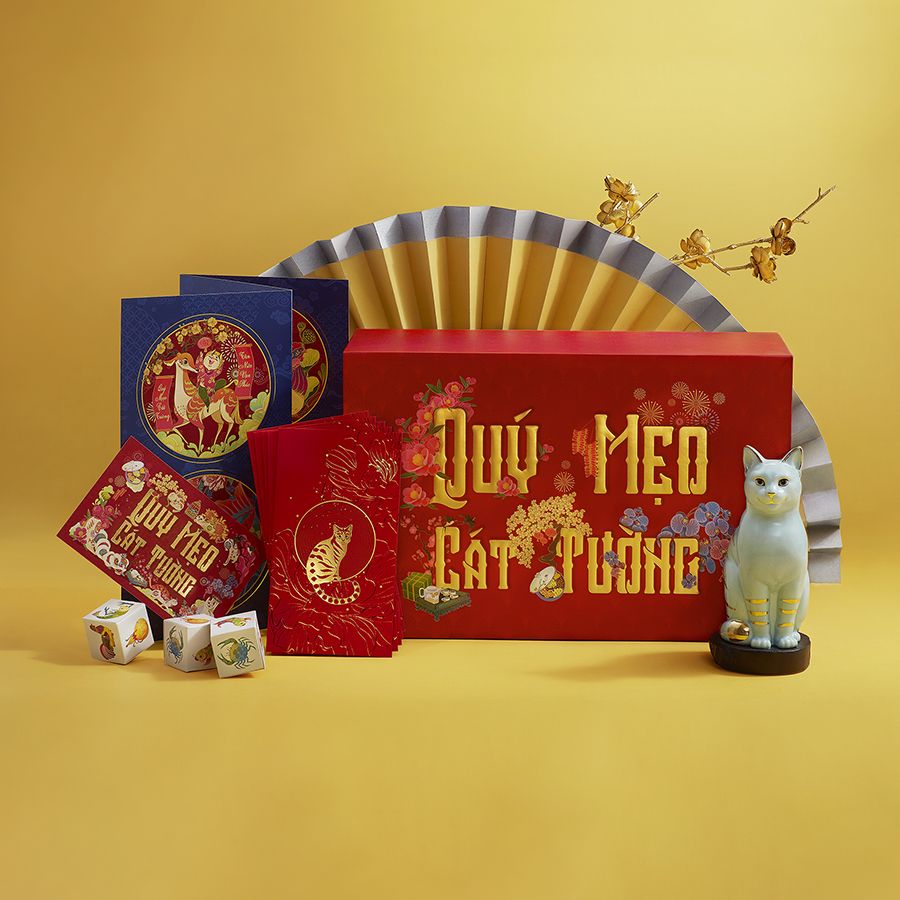 Combo Bình An (Mèo 17.4 cm xanh rêu)