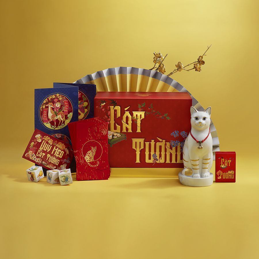 Combo Tấn Tài (Mèo 23.9 cm trắng)