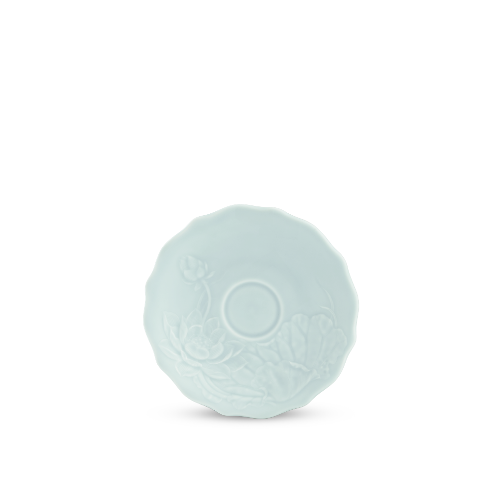 Dĩa lót tách 13 cm - Sen - Men Ngọc Sương Mờ
