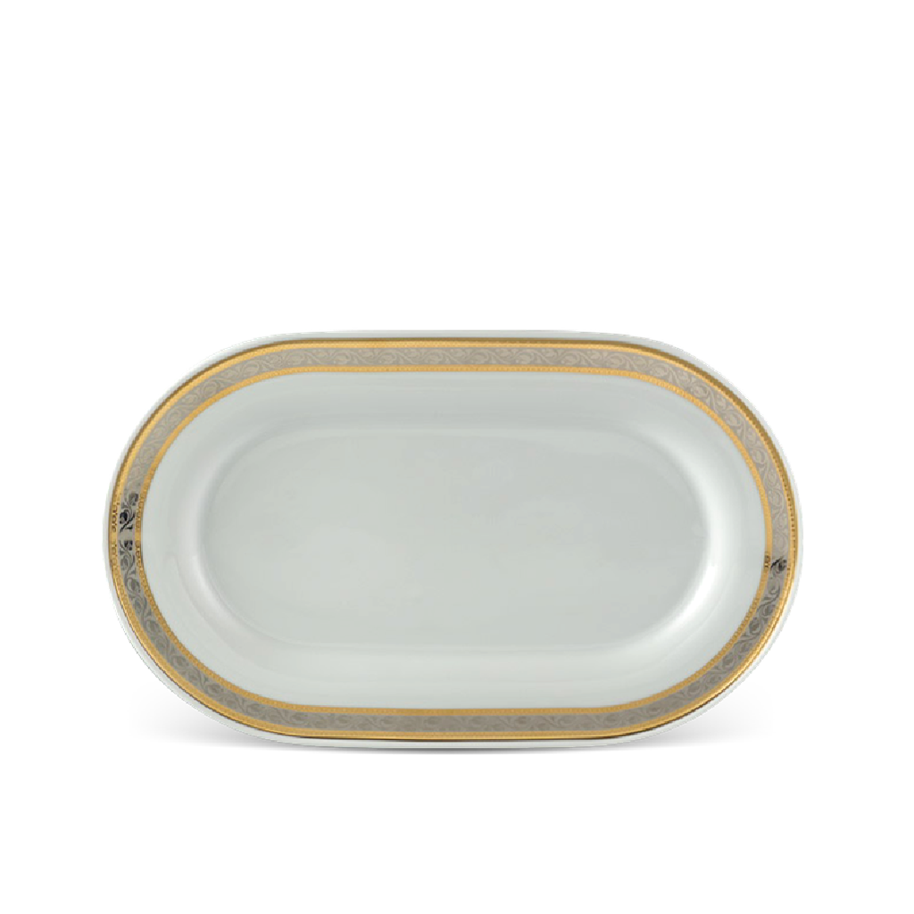 Dĩa oval 34 cm - Sago - Hoa Hồng