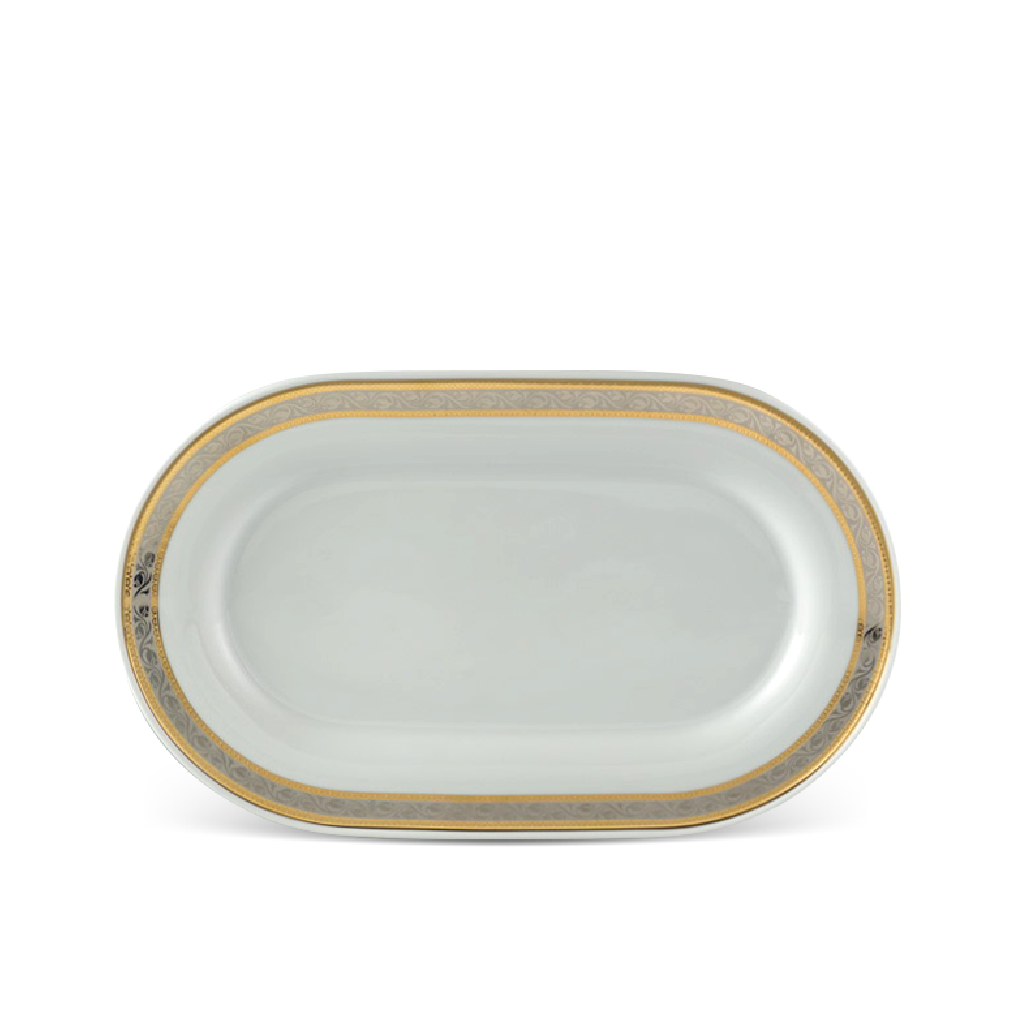 Dĩa oval 34 cm - Sago - Hoa Hồng