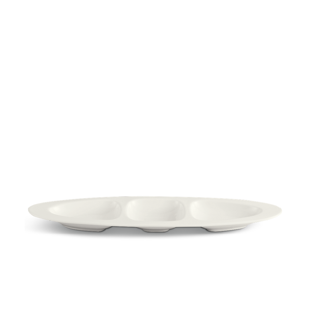 Dĩa oval ba ngăn 28 cm - Gourmet Lys - Trắng Ngà