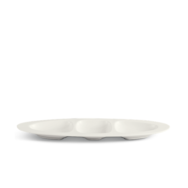 Dĩa oval ba ngăn 28 cm - Gourmet Lys - Trắng Ngà