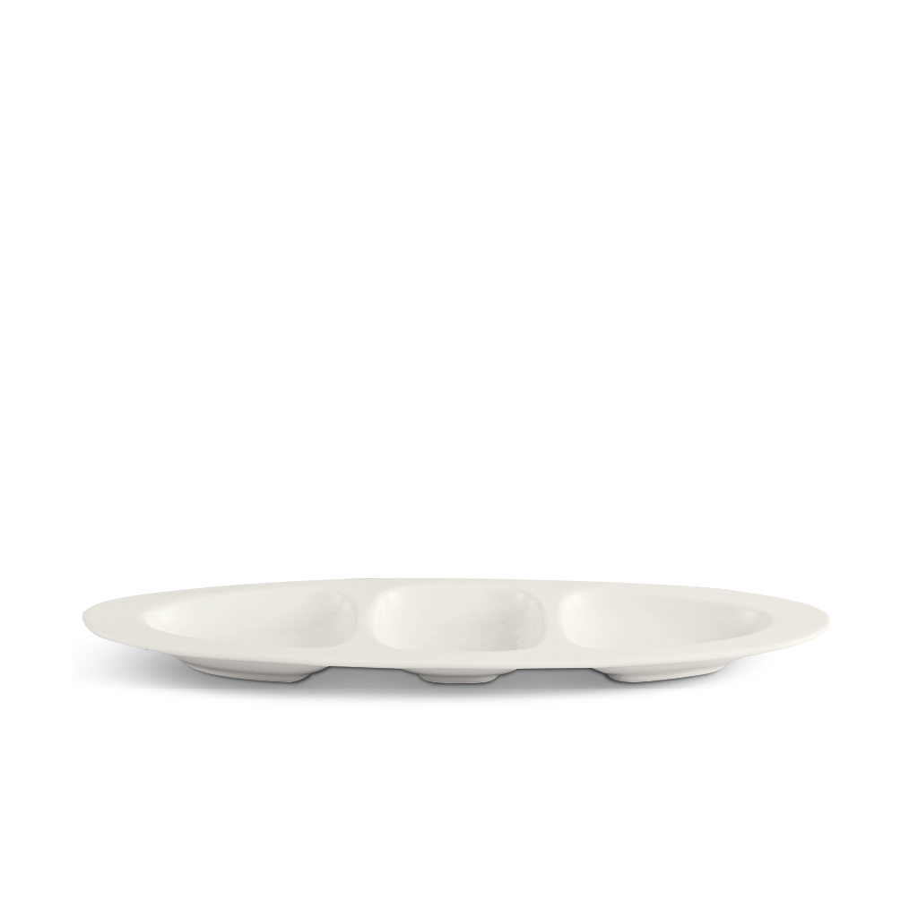 Dĩa oval ba ngăn 28 cm - Gourmet Lys - Trắng Ngà