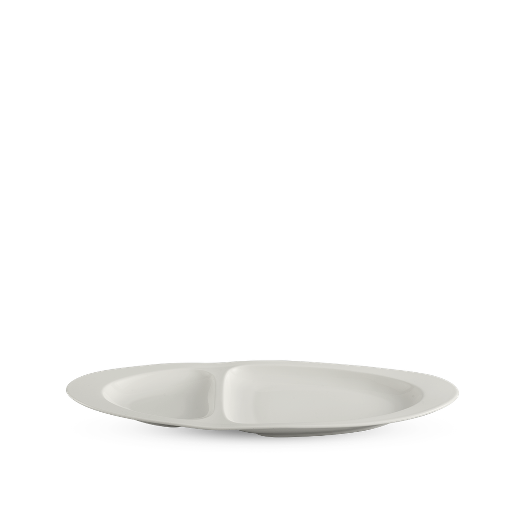 Dĩa oval hai ngăn 40 cm - Gourmet - Trắng Ngà