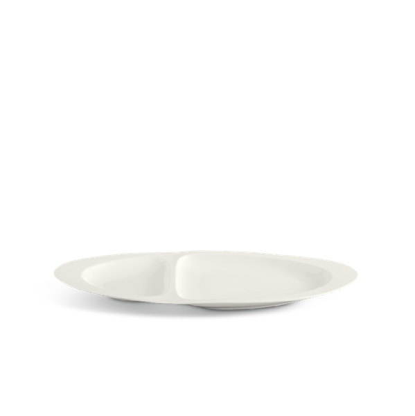 Dĩa oval hai ngăn 40 cm - Gourmet Lys - Trắng Ngà