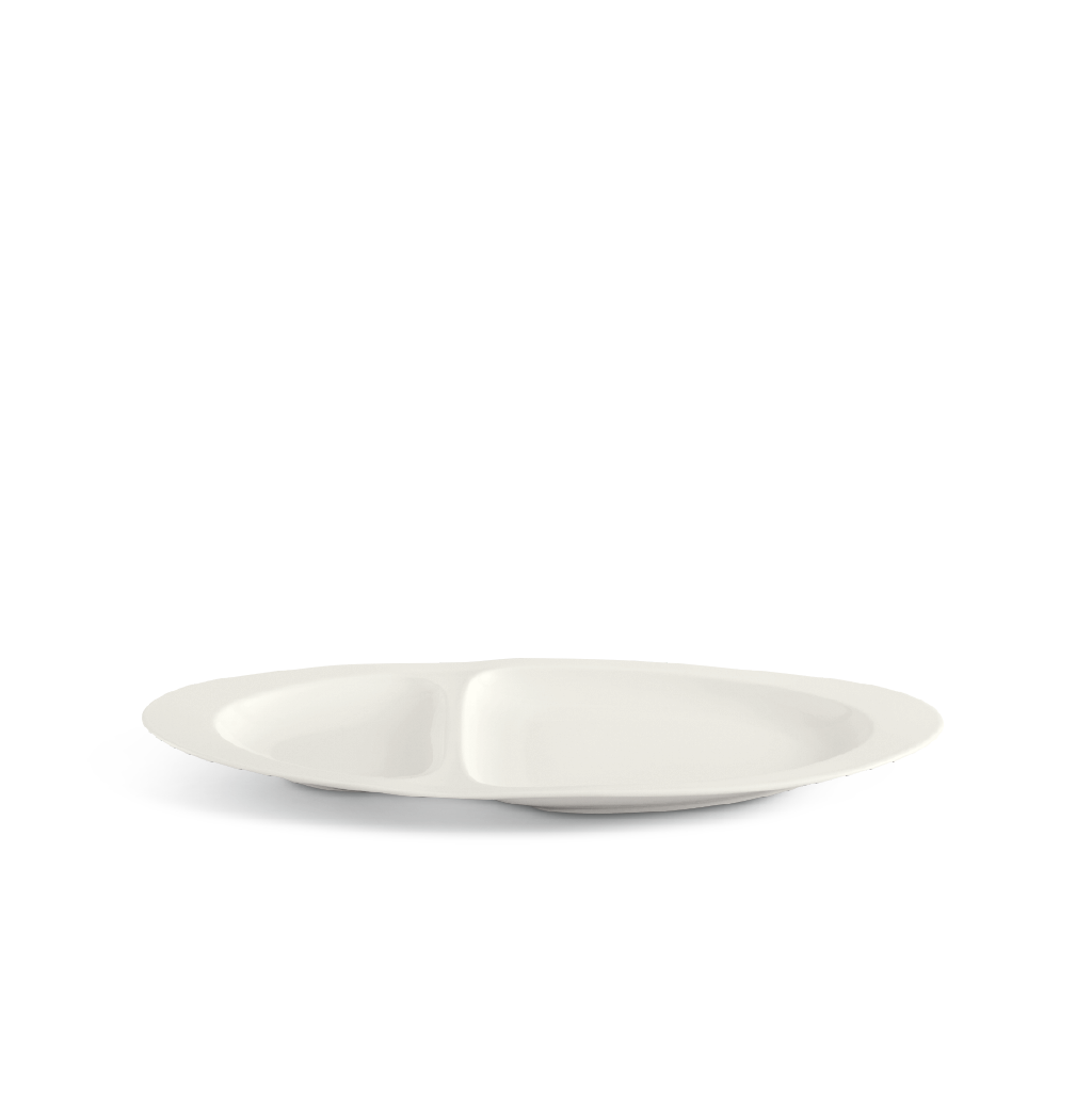 Dĩa oval hai ngăn 40 cm - Gourmet Lys - Trắng Ngà