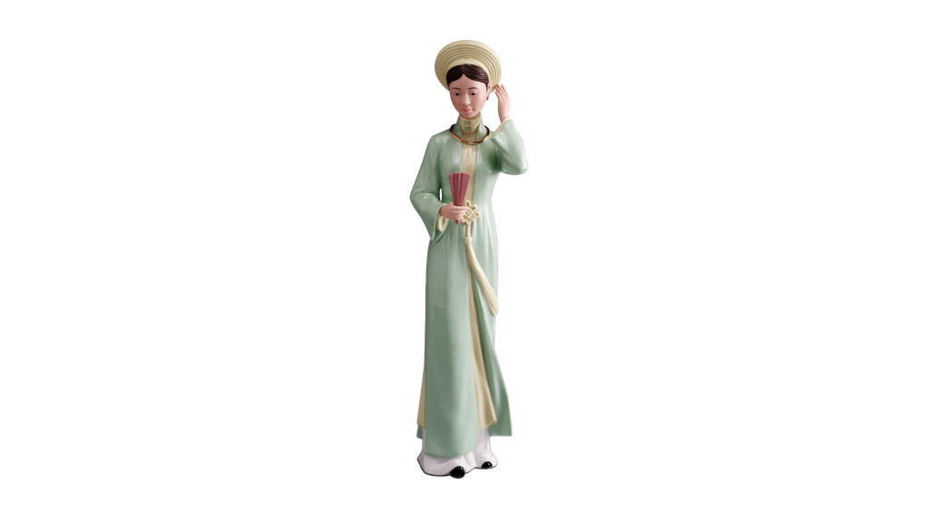 Cô Gái Trung 37 cm - Tượng - Màu
