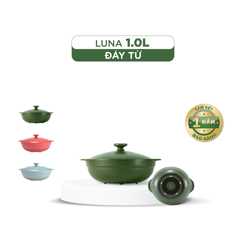 Nồi dưỡng sinh Luna (Nồi cạn) 1.0 L + nắp (CK) (bếp từ)