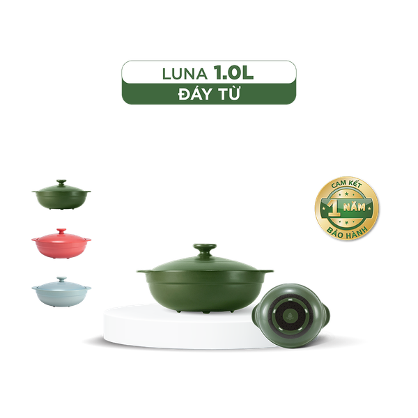 Nồi dưỡng sinh Luna (Nồi cạn) 1.0 L + nắp (CK) (bếp từ)