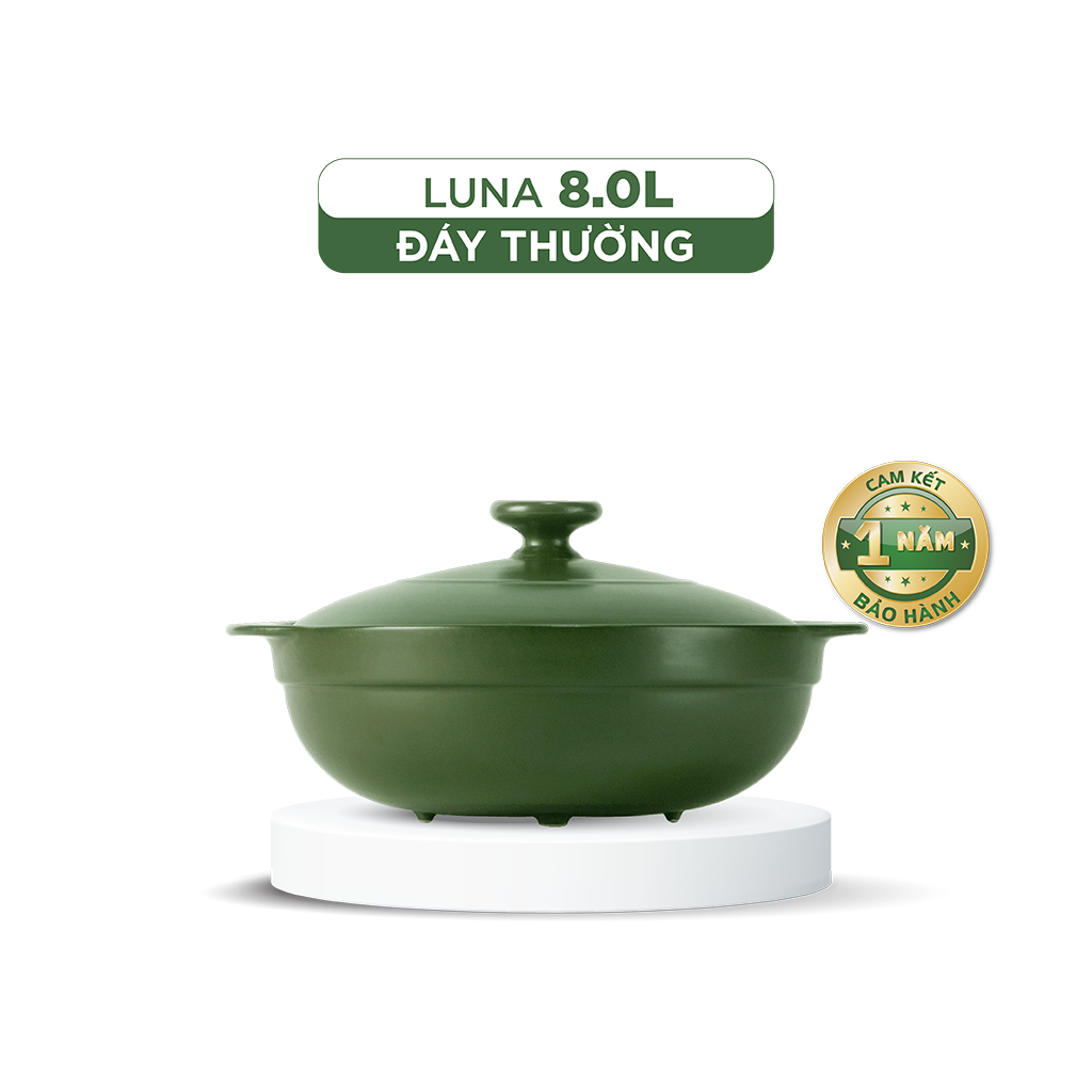 Chảo dưỡng sinh Luna (Chảo xào) 8.0 L + nắp