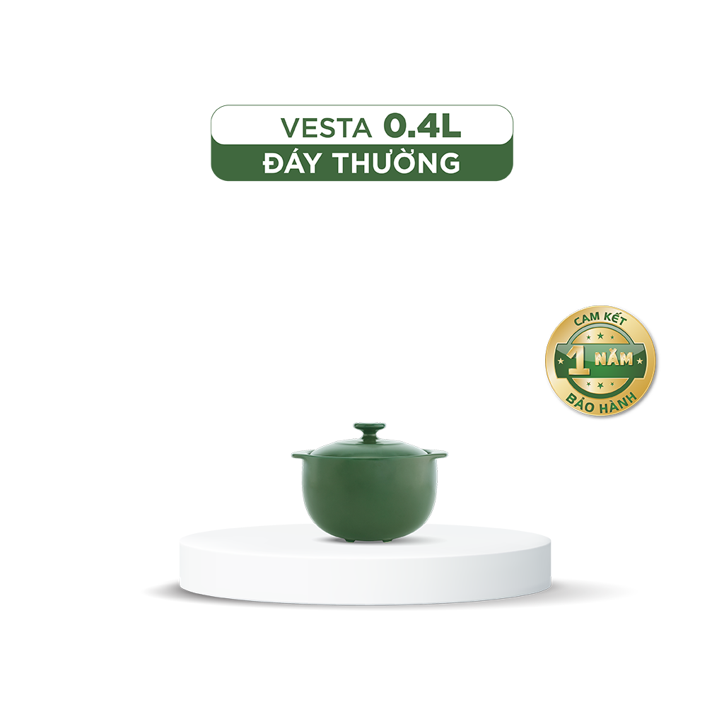 Nồi dưỡng sinh Vesta (Nồi tròn cao) 0.4 L + nắp