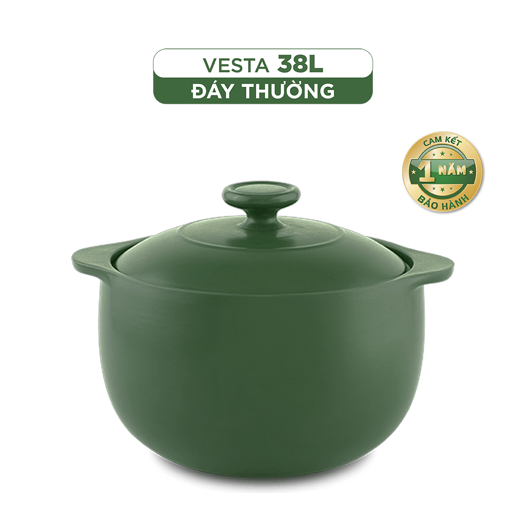 Bộ Nồi dưỡng sinh Vesta (Nồi tròn cao) 38 L + bếp