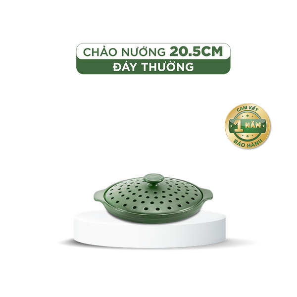 Chảo nướng dưỡng sinh 20.5 cm + nắp có lỗ