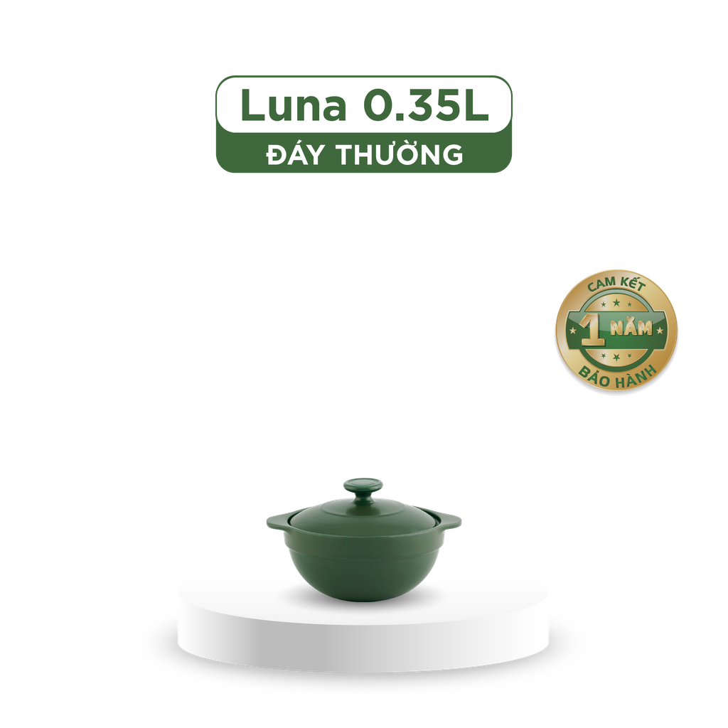 Nồi dưỡng sinh Luna 0.35L + nắp - Healthycook - Xanh Rêu