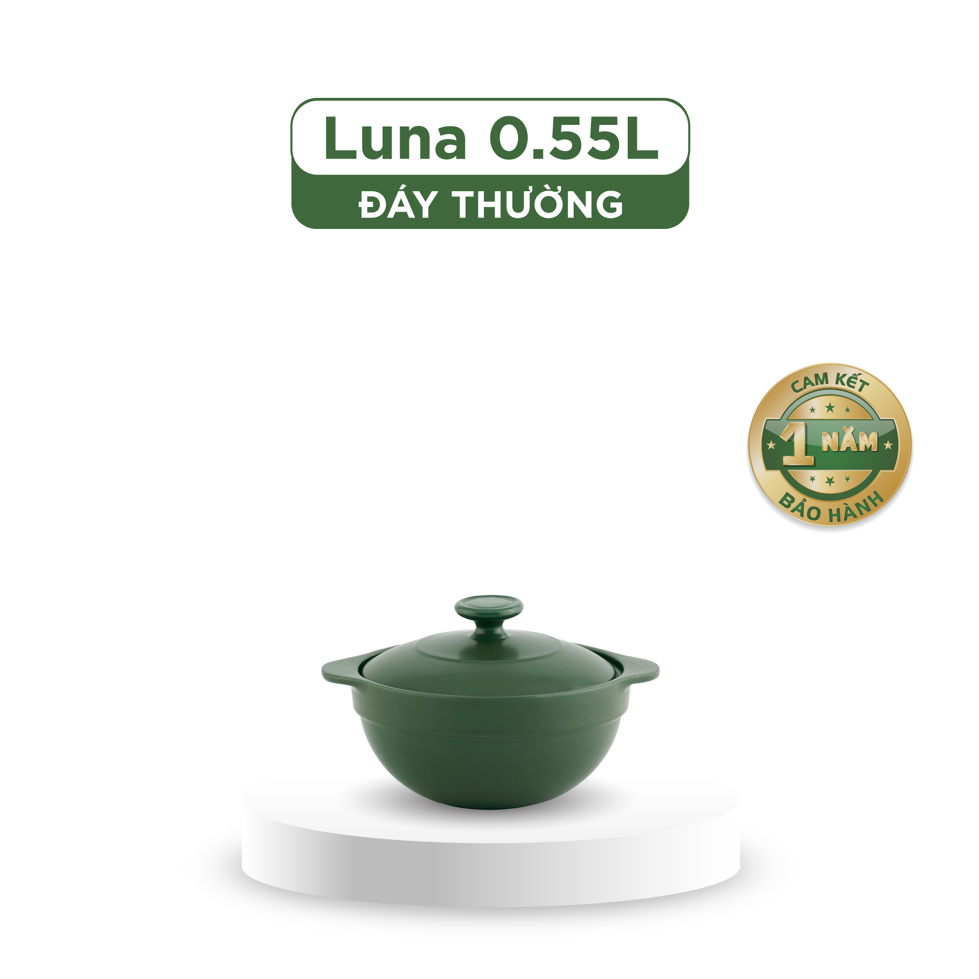 Nồi dưỡng sinh Luna 0.55L + nắp - Healthy Cook - Xanh Rêu