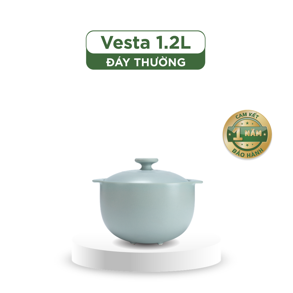 Nồi dưỡng sinh Vesta (Nồi tròn cao) 1.2 L + nắp (CK) - Màu Xám 2