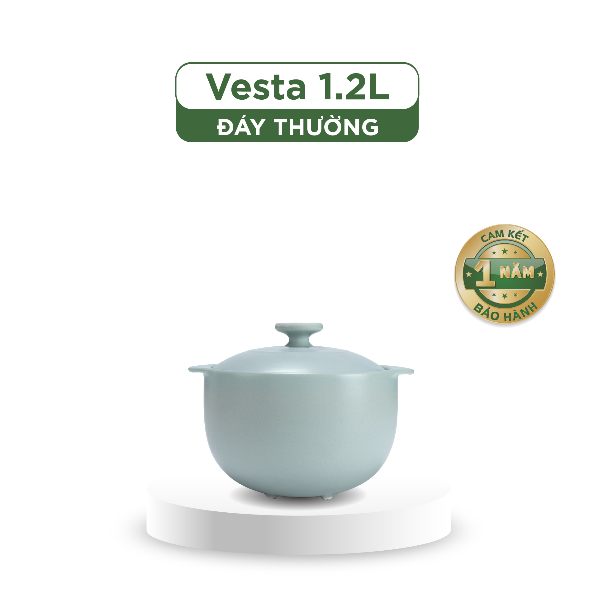 Nồi dưỡng sinh Vesta (Nồi tròn cao) 1.2 L + nắp (CK) - Màu Xám 2