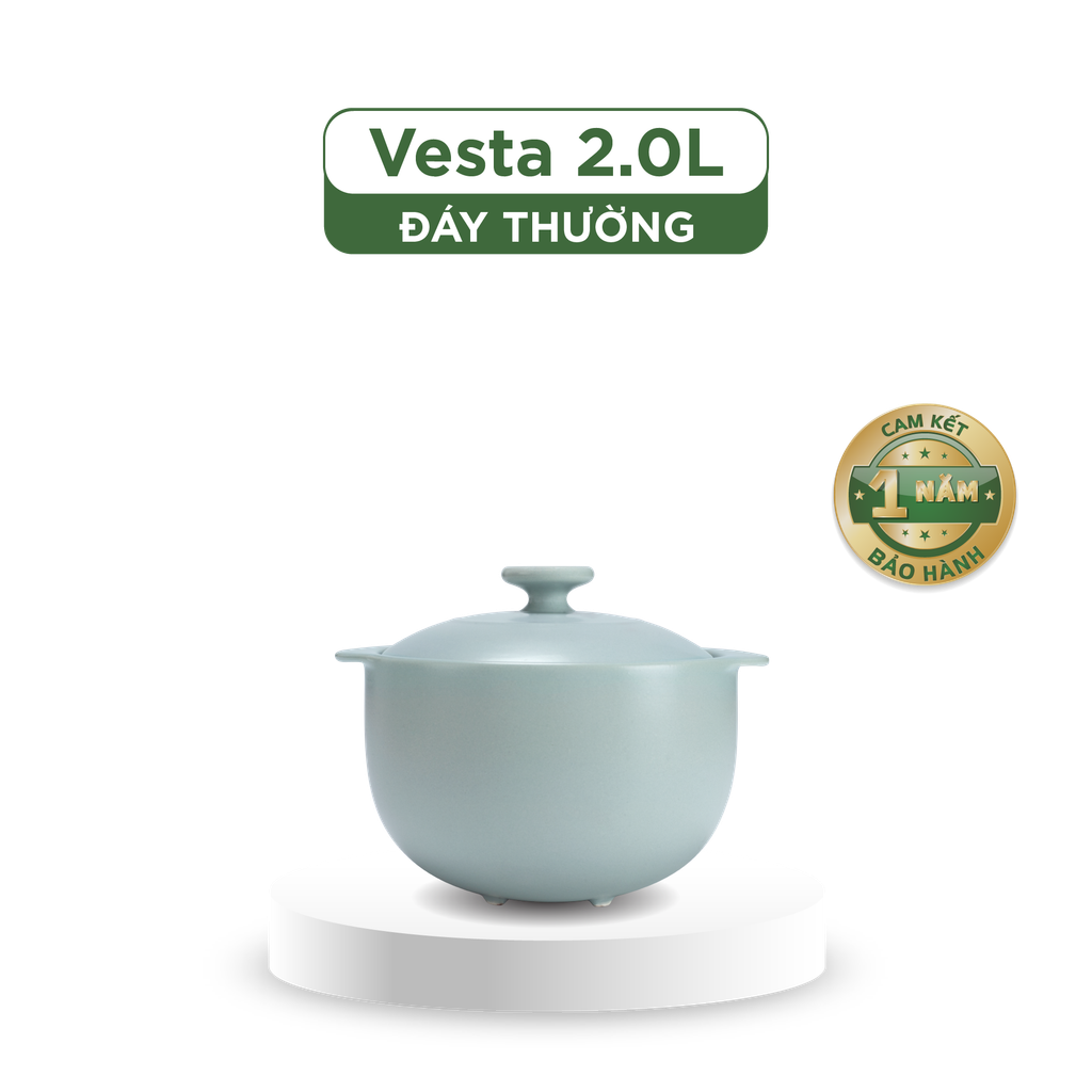 Nồi dưỡng sinh Vesta 2.0 L + nắp (CK) - Healthy Cook - Màu Xám 2