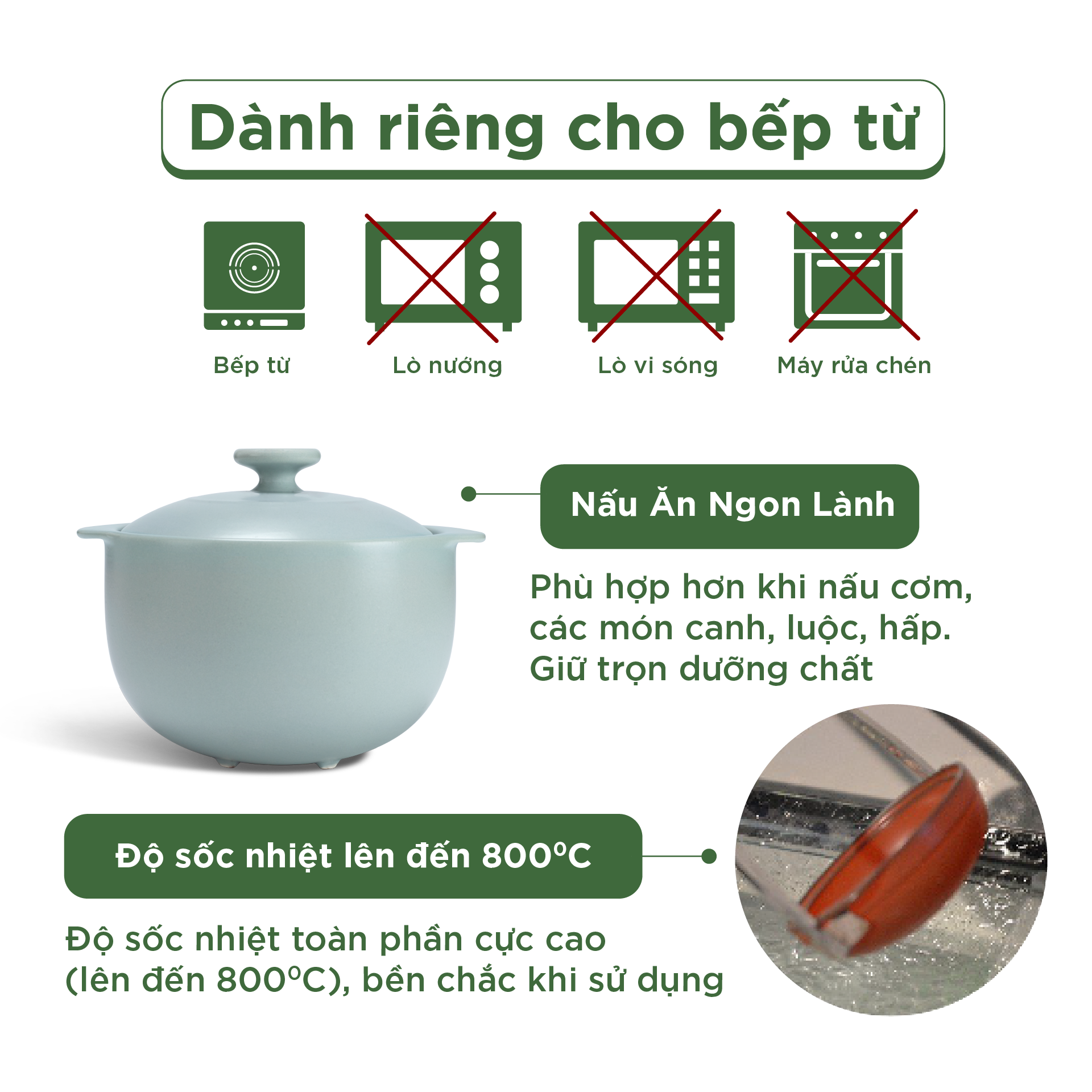 Nồi dưỡng sinh Vesta (Nồi tròn cao) 2.0 L + nắp (CK) (bếp từ) - Màu Xám 2