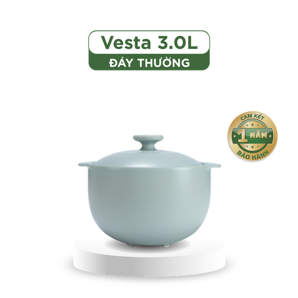 Nồi dưỡng sinh Vesta 3.0 L + nắp (CK) - Healthy Cook - Màu Xám 2