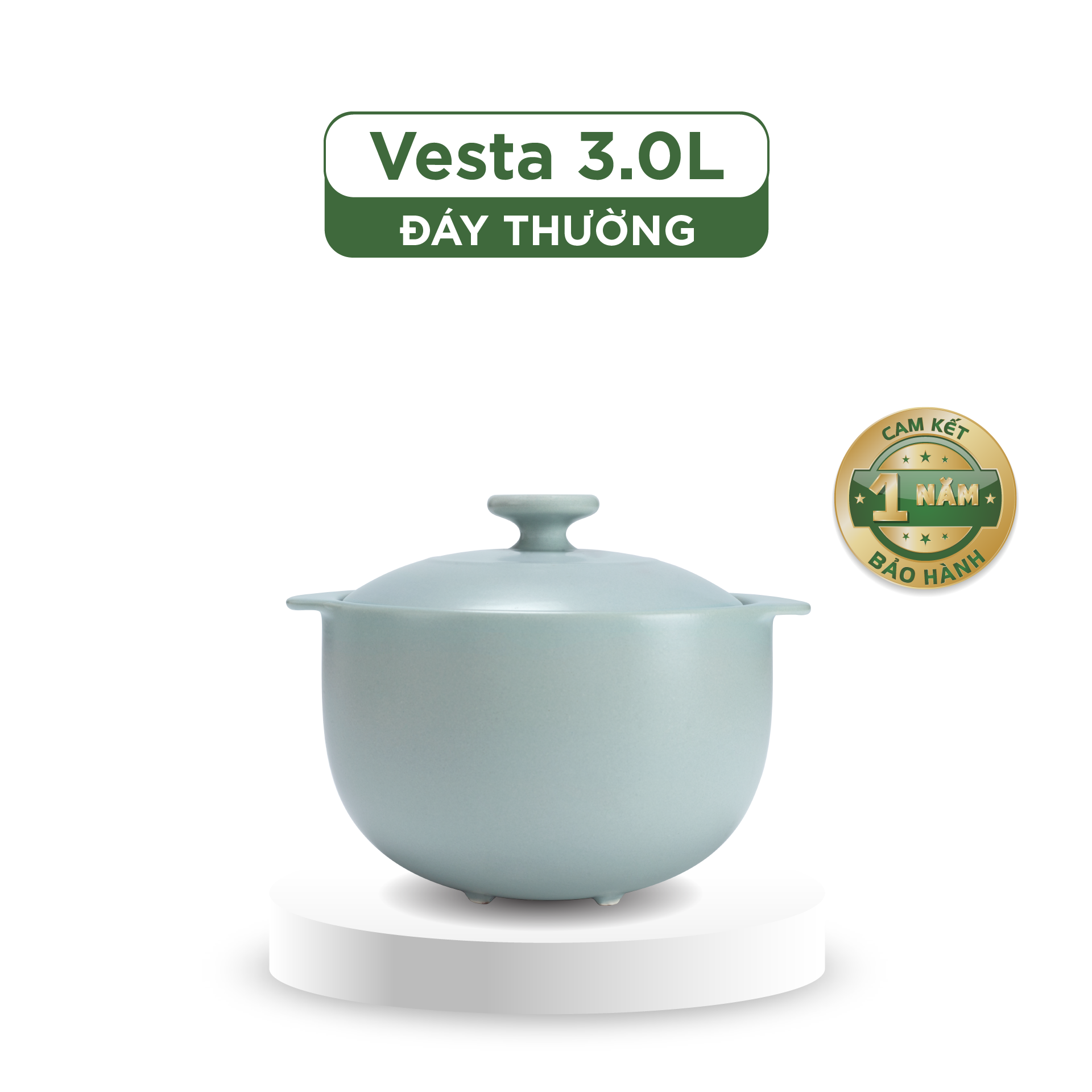 Nồi dưỡng sinh Vesta 3.0 L + nắp (CK) - Healthy Cook - Màu Xám 2