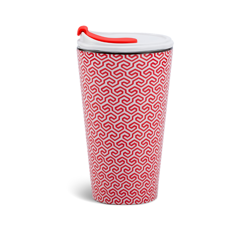 Ly sứ dưỡng sinh 0.48 L (K1) + nắp ống hút - Red Karakusa (LTF)