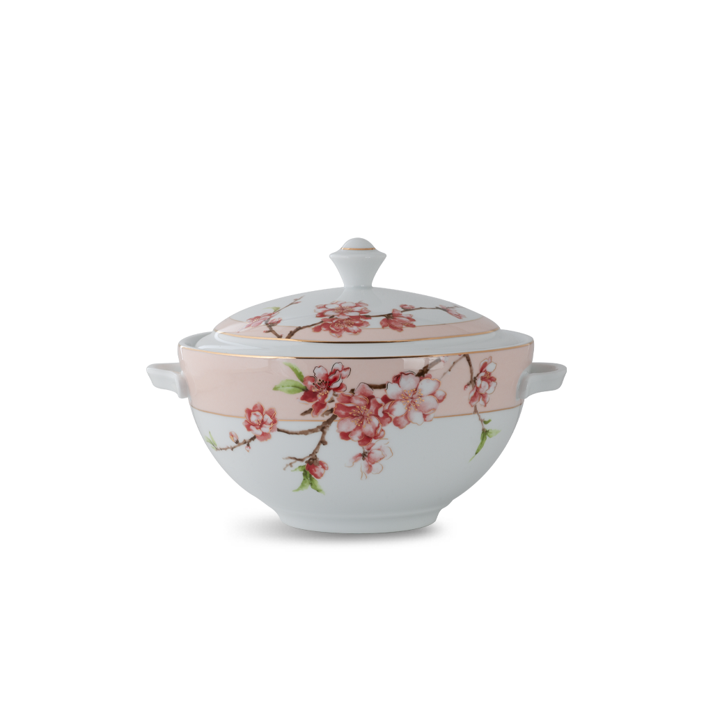 Thố 18 cm + nắp - Camellia - Hoa Đào