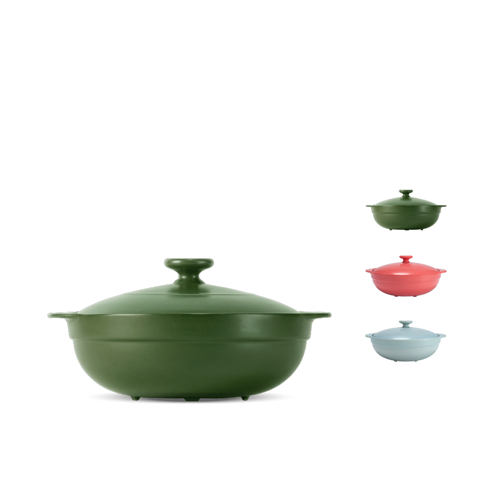Nồi dưỡng sinh Luna (Nồi cạn) 3.0 L + nắp (CK) - màu Xanh lá