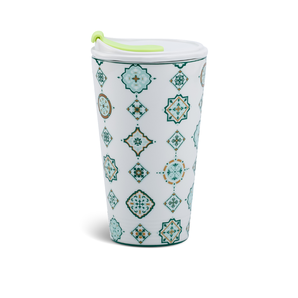 Ly sứ dưỡng sinh 0.48 L (K1) + nắp ống hút - Vintage (LTN)